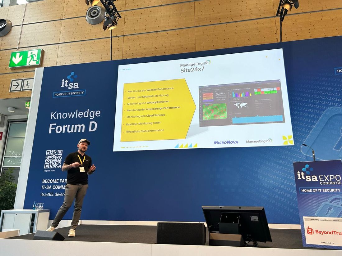 Andreas Klare auf der it-sa Expo 2024, Vortrag zu Automatisierung in der IT.
